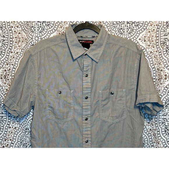 Tony Hawk Mens Grey Short Sleeve Button-Up Shirt Size S - Picture 4 of 10